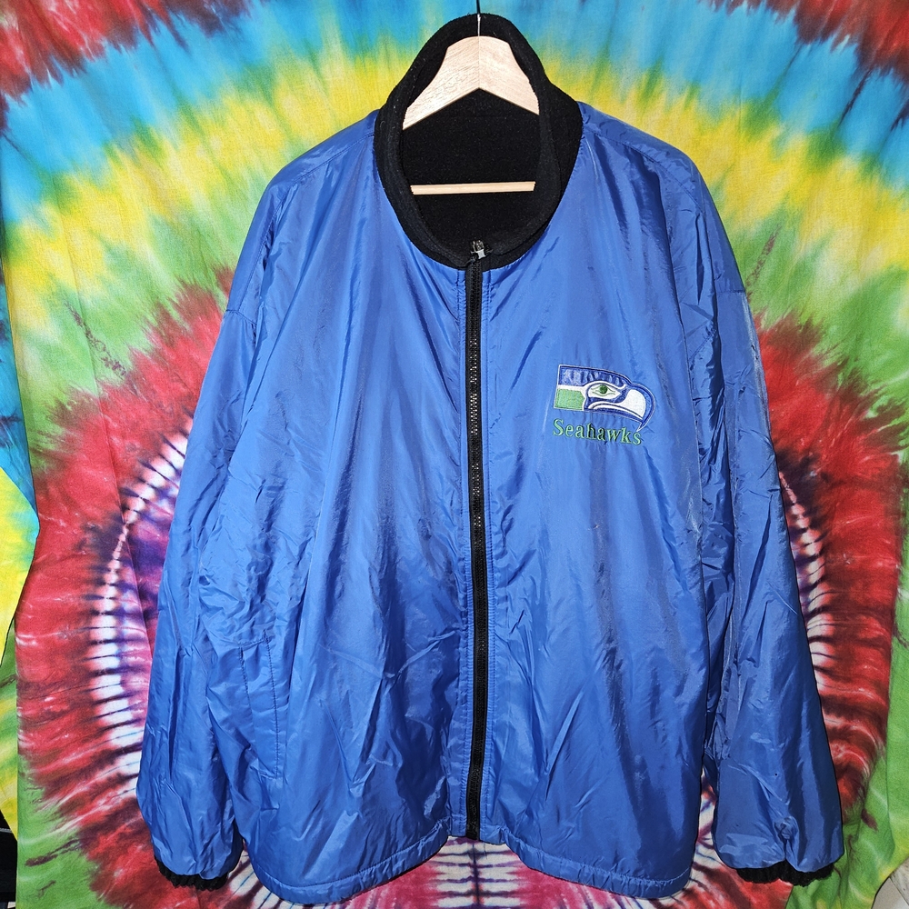 Vintage Pro Player Reversable Seattle Seahawks Fleece Full Zip Jacket